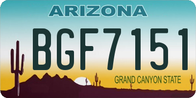 AZ license plate BGF7151