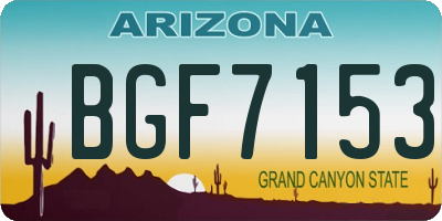 AZ license plate BGF7153