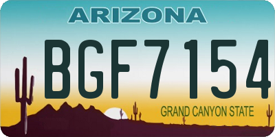 AZ license plate BGF7154