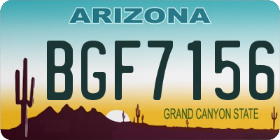AZ license plate BGF7156