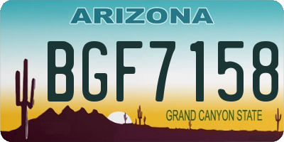 AZ license plate BGF7158