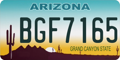 AZ license plate BGF7165
