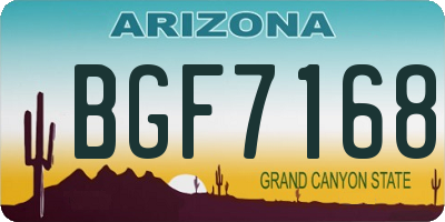 AZ license plate BGF7168