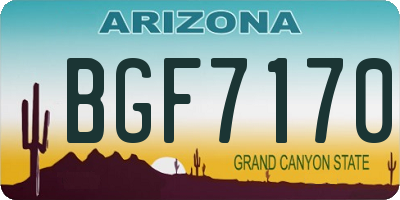 AZ license plate BGF7170