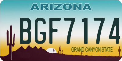 AZ license plate BGF7174