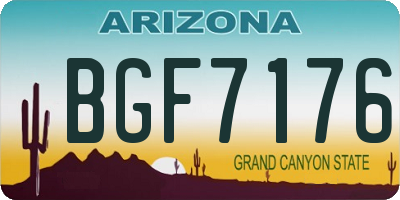 AZ license plate BGF7176