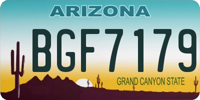 AZ license plate BGF7179
