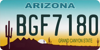 AZ license plate BGF7180