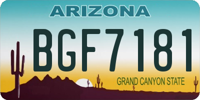 AZ license plate BGF7181