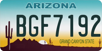 AZ license plate BGF7192