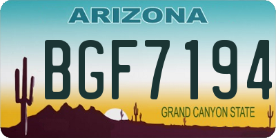 AZ license plate BGF7194