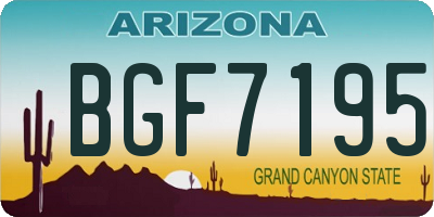 AZ license plate BGF7195