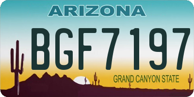 AZ license plate BGF7197