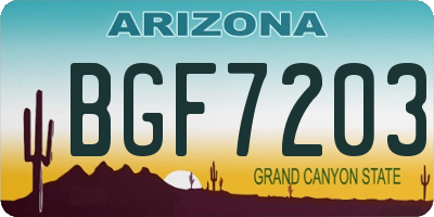 AZ license plate BGF7203