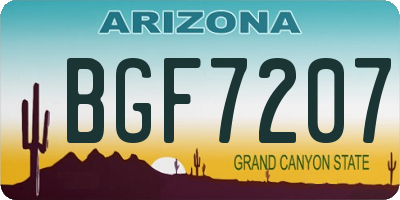 AZ license plate BGF7207