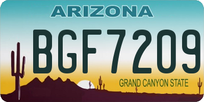 AZ license plate BGF7209