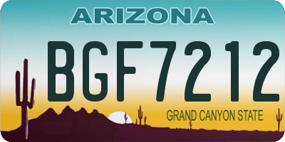 AZ license plate BGF7212