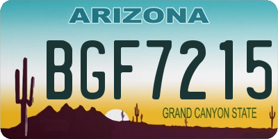 AZ license plate BGF7215