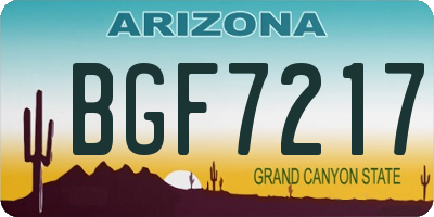 AZ license plate BGF7217