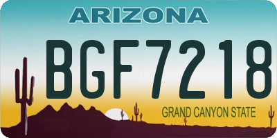 AZ license plate BGF7218