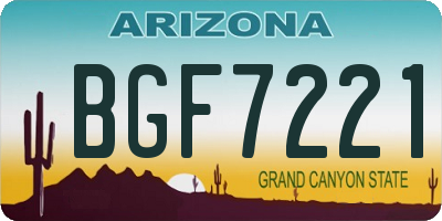 AZ license plate BGF7221