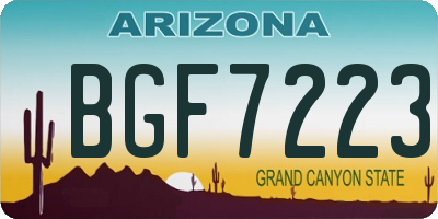 AZ license plate BGF7223