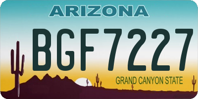 AZ license plate BGF7227