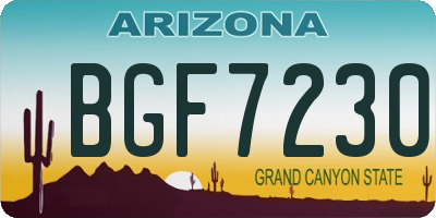AZ license plate BGF7230
