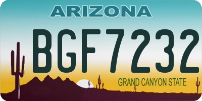 AZ license plate BGF7232