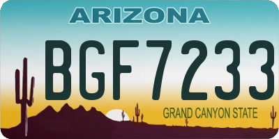AZ license plate BGF7233