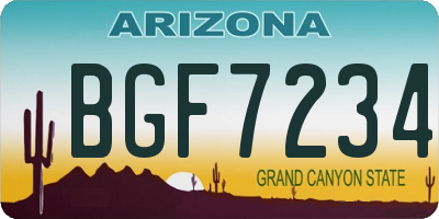 AZ license plate BGF7234