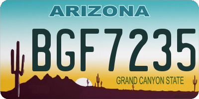 AZ license plate BGF7235