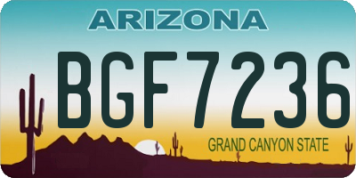 AZ license plate BGF7236