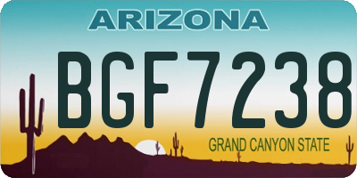 AZ license plate BGF7238