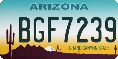 AZ license plate BGF7239