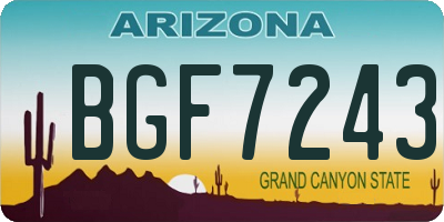 AZ license plate BGF7243
