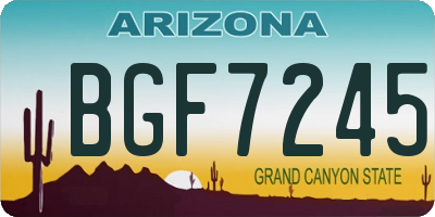 AZ license plate BGF7245