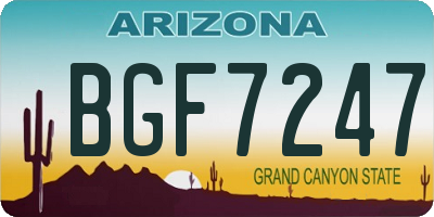 AZ license plate BGF7247