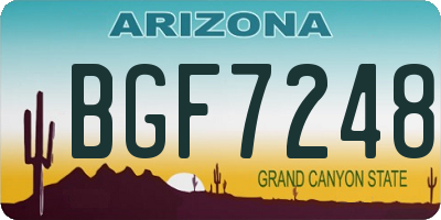 AZ license plate BGF7248
