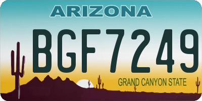 AZ license plate BGF7249