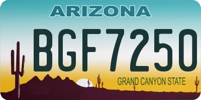 AZ license plate BGF7250