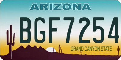AZ license plate BGF7254