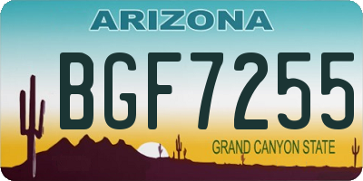 AZ license plate BGF7255