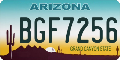 AZ license plate BGF7256