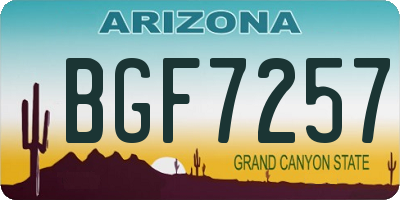 AZ license plate BGF7257