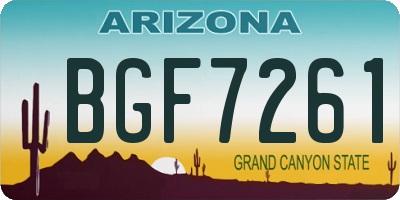 AZ license plate BGF7261