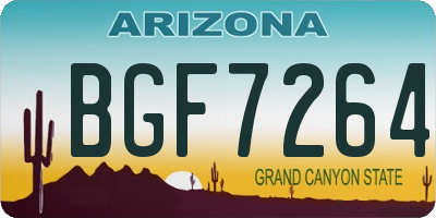 AZ license plate BGF7264