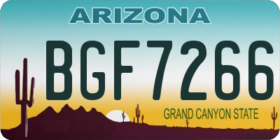 AZ license plate BGF7266
