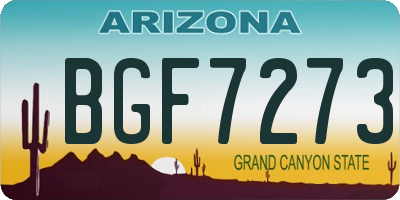 AZ license plate BGF7273