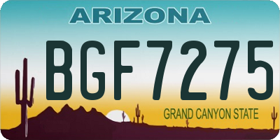 AZ license plate BGF7275